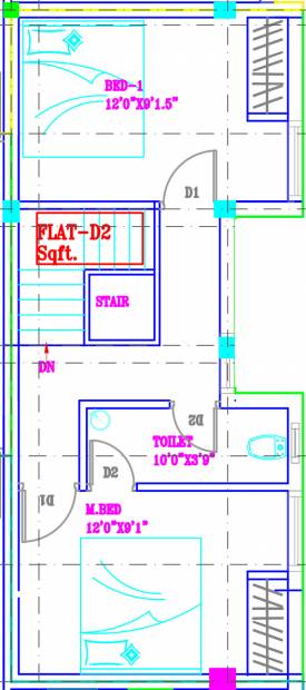 SVP Fortune Tara (2BHK+2T (1,153 sq ft) 1153 sq ft)