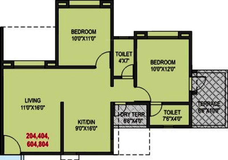 RR Riddhi Siddhi Towers (2BHK+2T (1,053 sq ft) 1053 sq ft)