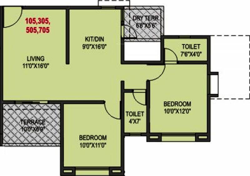 RR Riddhi Siddhi Towers (2BHK+2T (1,079 sq ft) 1079 sq ft)