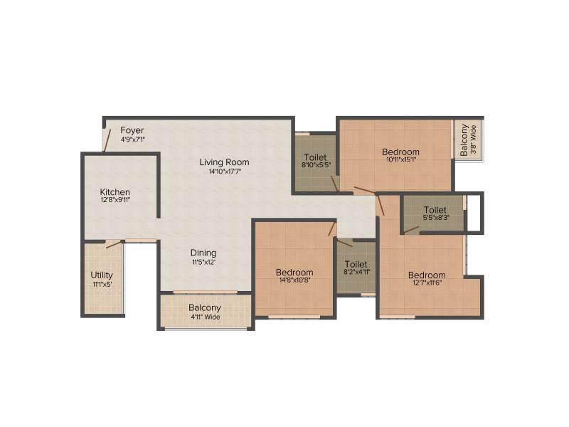 Umiya Willows (3BHK+3T (2,000 sq ft)   Servant Room 2000 sq ft)