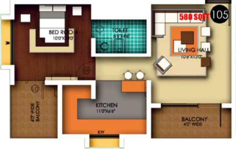Bharath Developers Ananth (1BHK+1T (580 sq ft) 580 sq ft)