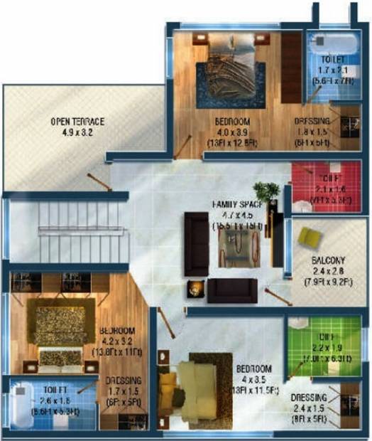Platinum Flora (4BHK+5T (2,800 sq ft) 2800 sq ft)
