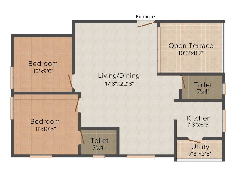 Arjun Properties Maha Bala 2BHK+2T (926 sq ft)