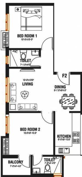 Arjun Properties Vishwamukha (2BHK+2T (758 sq ft) 758 sq ft)