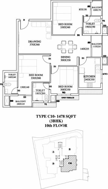 Oxoniya Identity (3BHK+3T (1,478 sq ft) 1478 sq ft)
