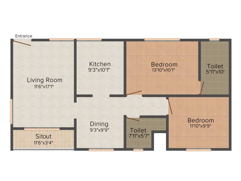 Arun Saindhavi (2BHK+2T (1,055 sq ft) 1055 sq ft)