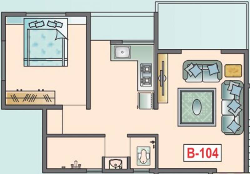 panchavati Nest (1BHK+1T (697 sq ft) 697 sq ft)
