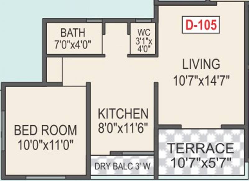 panchavati Nest (1BHK+1T (703 sq ft) 703 sq ft)