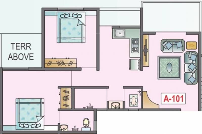 panchavati Nest (2BHK+2T (922 sq ft) 922 sq ft)