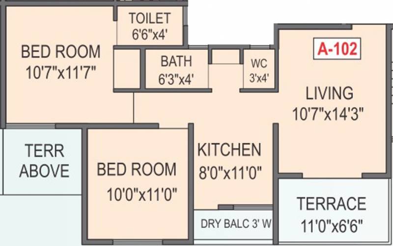 panchavati Nest (2BHK+2T (931 sq ft) 931 sq ft)