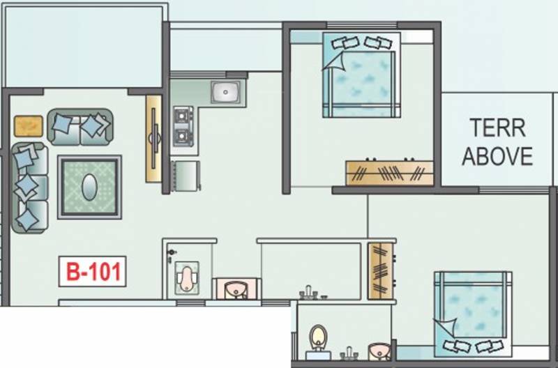 panchavati Nest (2BHK+2T (919 sq ft) 919 sq ft)