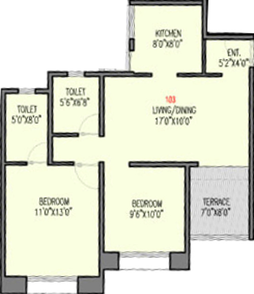 Sai La Molesa (2BHK+2T (918 sq ft) 918 sq ft)