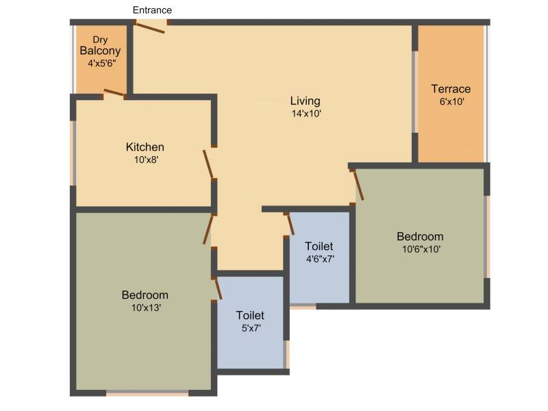 Mak Shades View Phase II (2BHK+2T (941 sq ft) 941 sq ft)