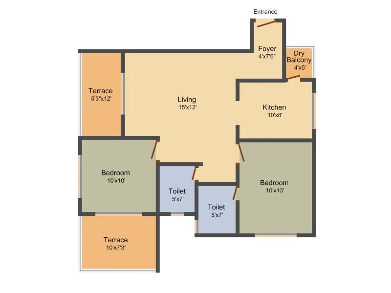 Mak Shades View Phase II (2BHK+2T (1,080 sq ft) 1080 sq ft)