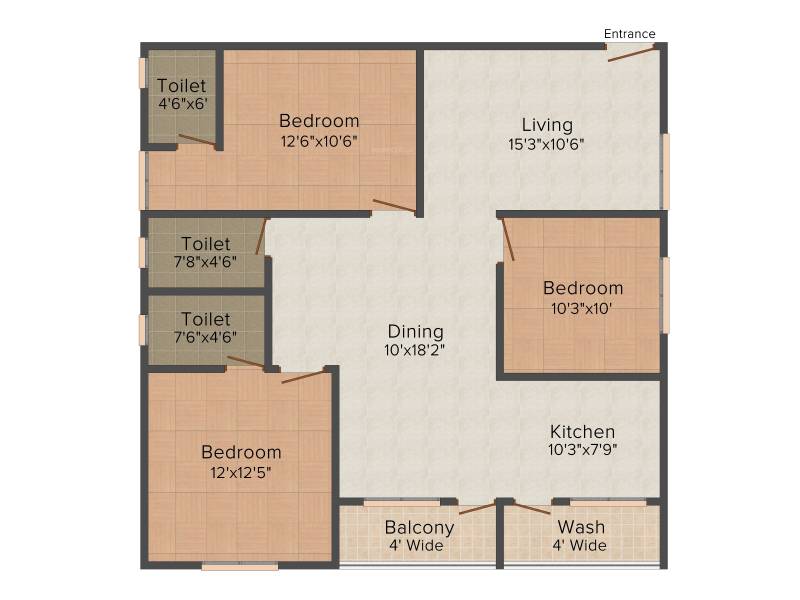 Riteway Apoorva Meadows (3BHK+3T (1,430 sq ft) 1430 sq ft)
