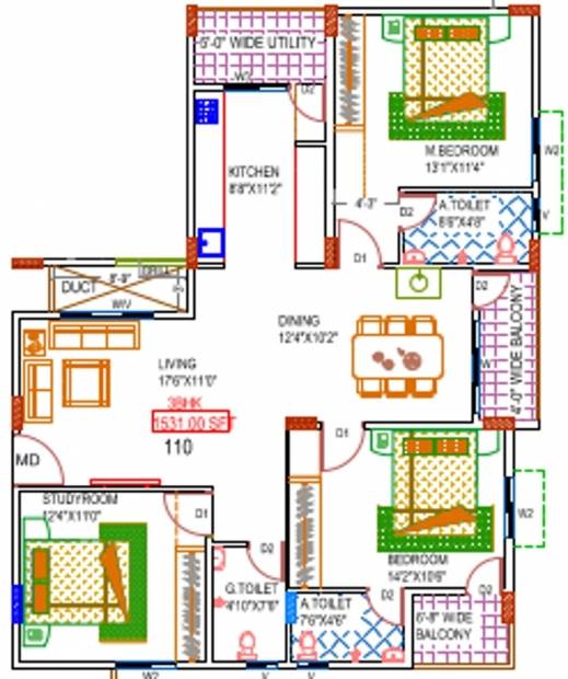 Someshwara Arcade (3BHK+3T (1,531 sq ft) 1531 sq ft)