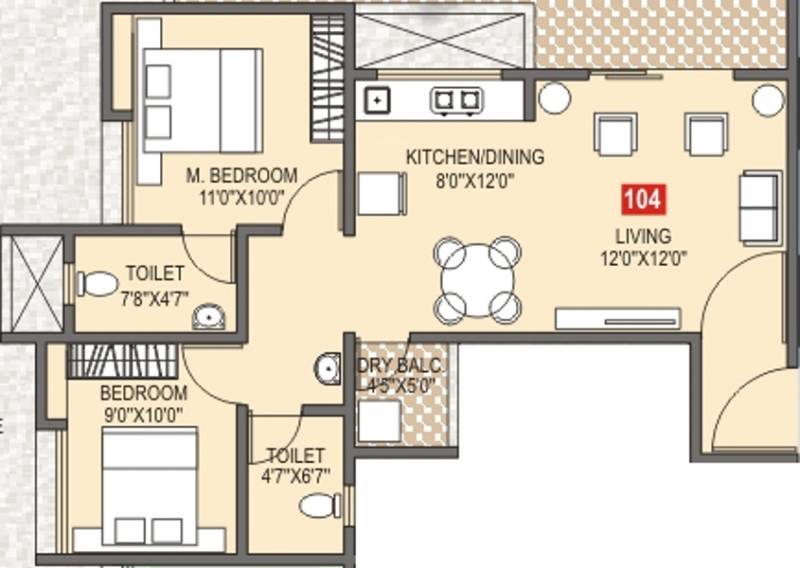 Sanskruti Sankalp (2BHK+2T (1,161 sq ft) 1161 sq ft)