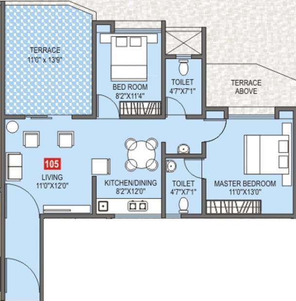 Sanskruti Sankalp (2BHK+2T (988 sq ft) 988 sq ft)