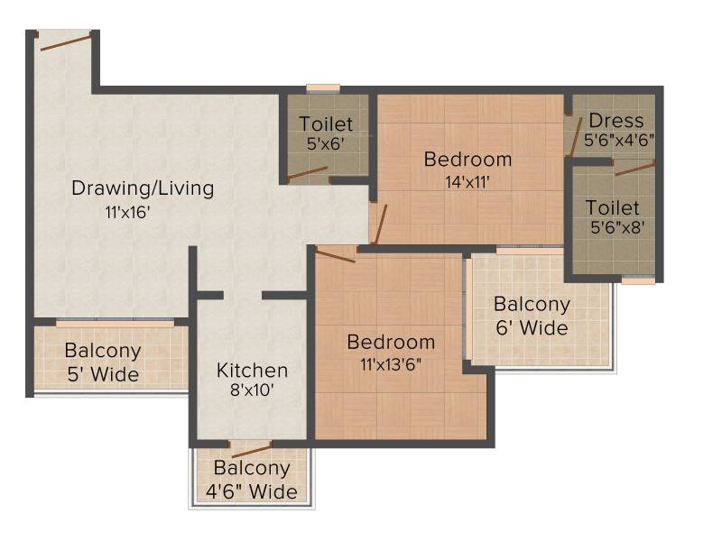 Mahalaxmi Lord Krishna Residency (2BHK+2T (1,354 sq ft) 1354 sq ft)