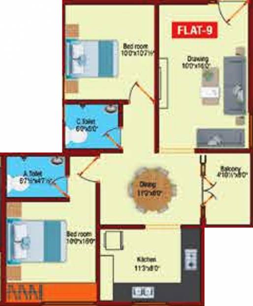 RR Darshan (2BHK+2T (940 sq ft) 940 sq ft)