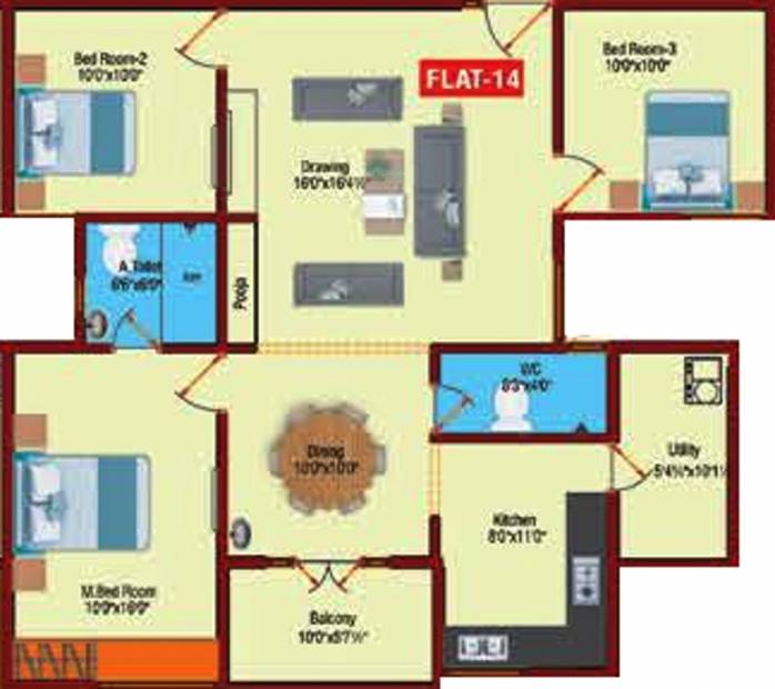 RR Darshan (3BHK+2T (1,366 sq ft) 1366 sq ft)