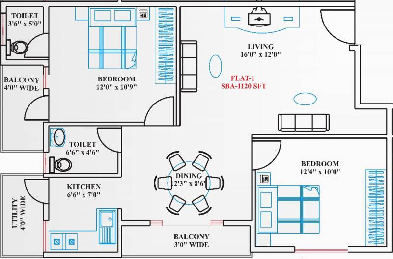 Reddy Makkuntam (2BHK+2T (1,120 sq ft) 1120 sq ft)
