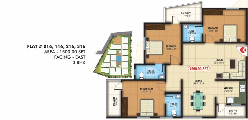 Abhee Prince (3BHK+3T (1,500 sq ft) 1500 sq ft)