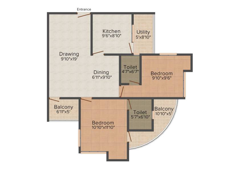 Coral Utopia (2BHK+2T (1,093 sq ft) 1093 sq ft)