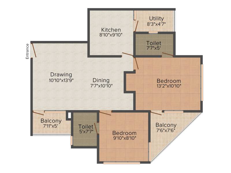 Coral Utopia (2BHK+2T (1,085 sq ft) 1085 sq ft)