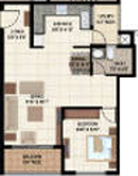 Ajmera Stone Park (1BHK+1T (901 sq ft) 901 sq ft)