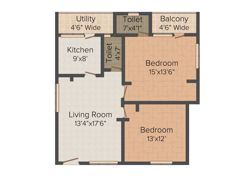 Hamambara HRC Heavan (2BHK+2T (1,105 sq ft) 1105 sq ft)