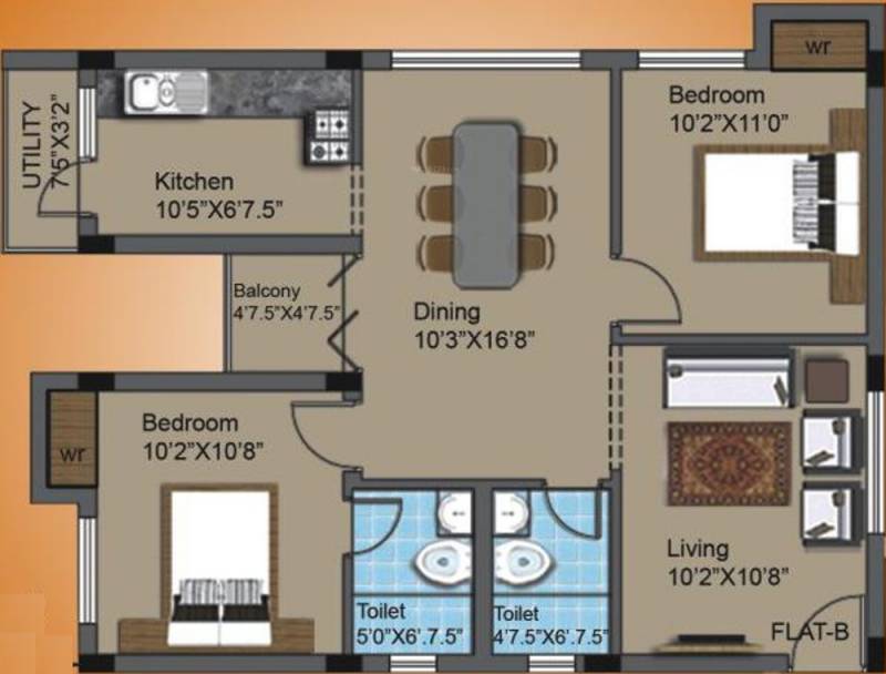 Alpha Elite (2BHK+2T (1,015 sq ft) 1015 sq ft)