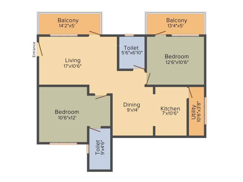 BRR Sai Sankalp (2BHK+2T (1,265 sq ft) 1265 sq ft)