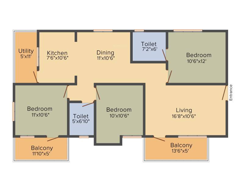 BRR Sai Sankalp (3BHK+2T (1,415 sq ft) 1415 sq ft)