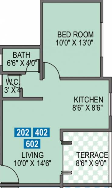 Tyagi Brookside (1BHK+1T (595 sq ft) 595 sq ft)