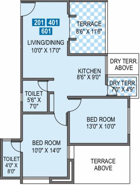 Tyagi Brookside (2BHK+2T (910 sq ft) 910 sq ft)