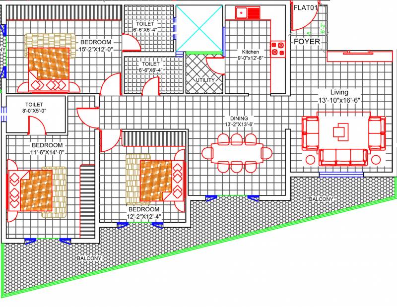 Redifice Arlington Promenade (3BHK+3T (2,175 sq ft) 2175 sq ft)