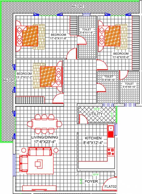 Redifice Arlington Promenade (3BHK+3T (2,579 sq ft) 2579 sq ft)