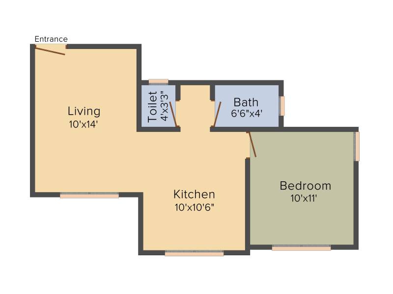 RK Complex (1BHK+1T (620 sq ft) 620 sq ft)