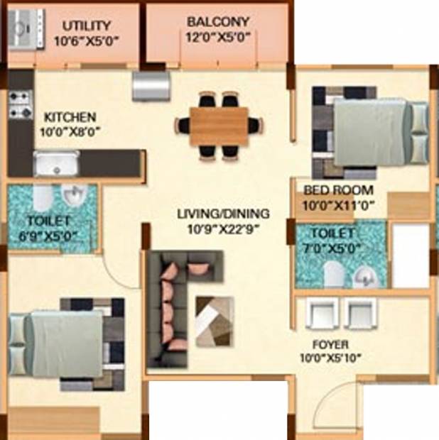 DS DSMAX SILVER BELL (2BHK+2T (1,325 sq ft) 1325 sq ft)