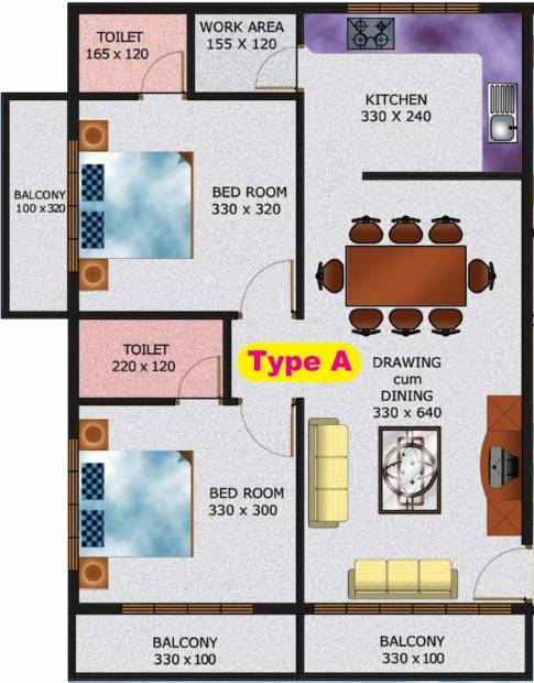 Group Four Developers Breeze (2BHK+2T (963 sq ft) 963 sq ft)