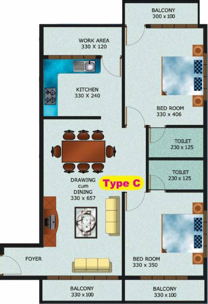 Group Four Developers Breeze (2BHK+2T (1,118 sq ft) 1118 sq ft)