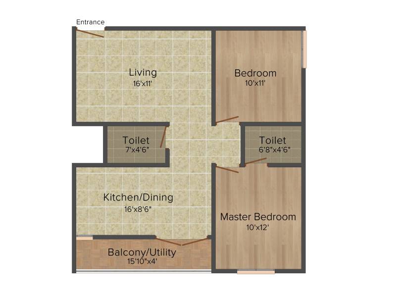 DS DSMAX SUNSCAPE (2BHK+2T (1,185 sq ft) 1185 sq ft)