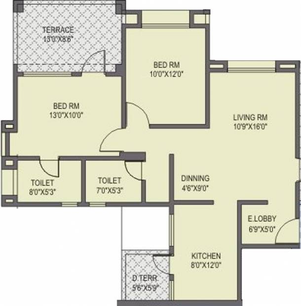 Dharmavat Group Sunder Sanskruti Phase I (2BHK+2T (1,379 sq ft) 1379 sq ft)