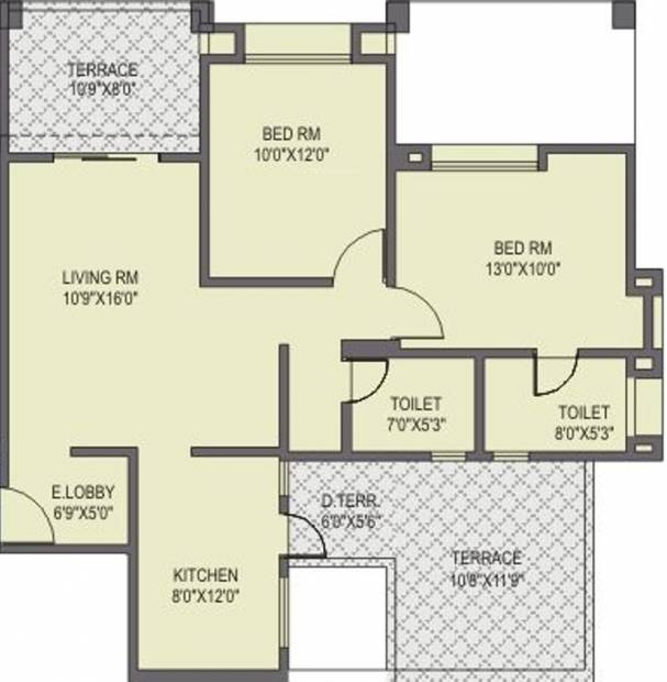 Dharmavat Group Sunder Sanskruti Phase I (2BHK+2T (1,269 sq ft) 1269 sq ft)