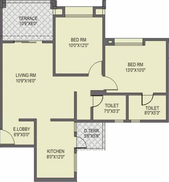Dharmavat Group Sunder Sanskruti Phase I (2BHK+2T (1,098 sq ft) 1098 sq ft)