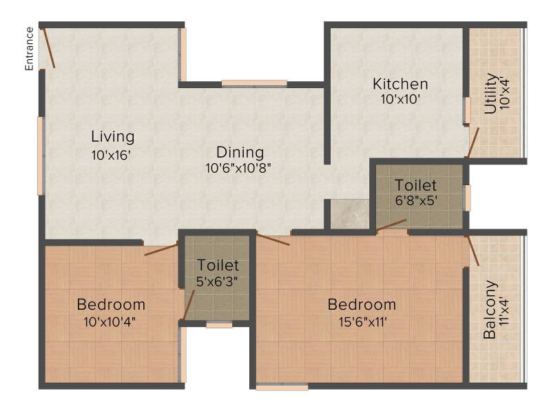 Anarghya Anvaya (2BHK+2T (1,086 sq ft) 1086 sq ft)