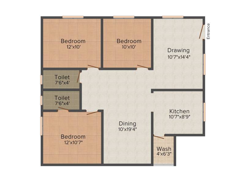 Srikar EMR Elite (3BHK+2T (1,330 sq ft) 1330 sq ft)