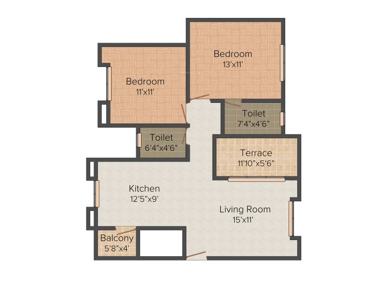 Nirmitee Opal (2BHK+2T (1,021 sq ft) 1021 sq ft)