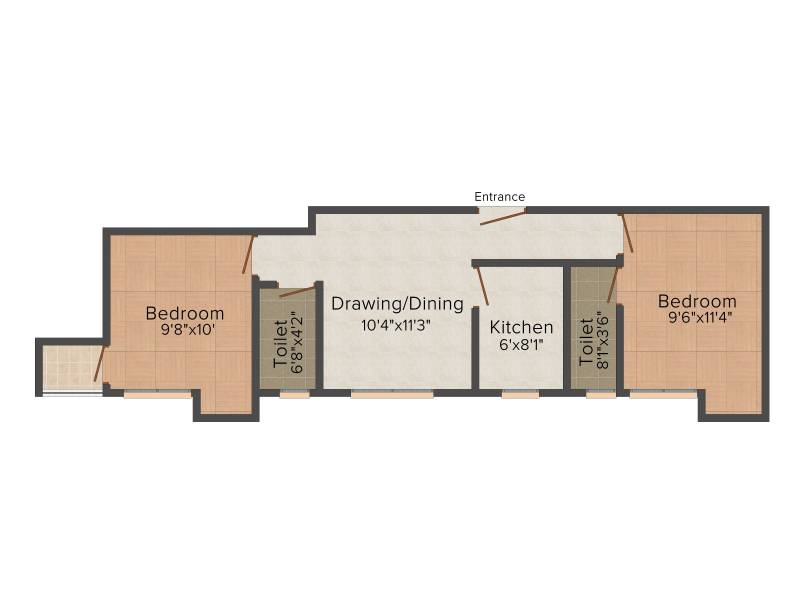 Mikado Onkar Pearl (2BHK+2T (778 sq ft) 778 sq ft)